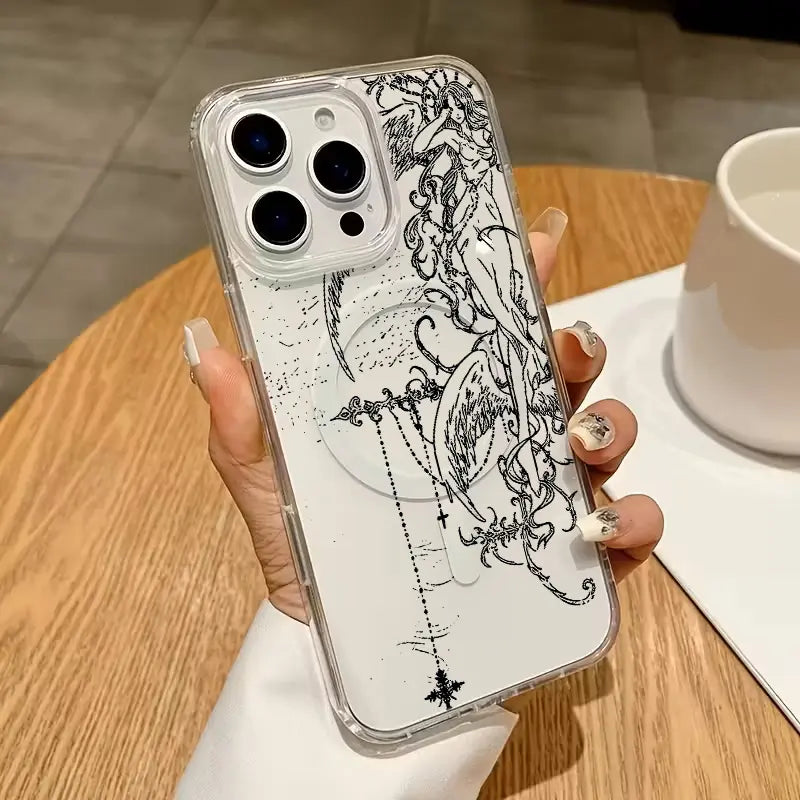 Suitable Ins Style Creative Fashion New Mobile Cover Simple Full-Package Transparent Protective Shell For iPhone 17 16 15 14 13 12 11 Pro Max Plus Air - Top Fan's Phone Case Cover as Perfect Gift Get Ready for Halloween