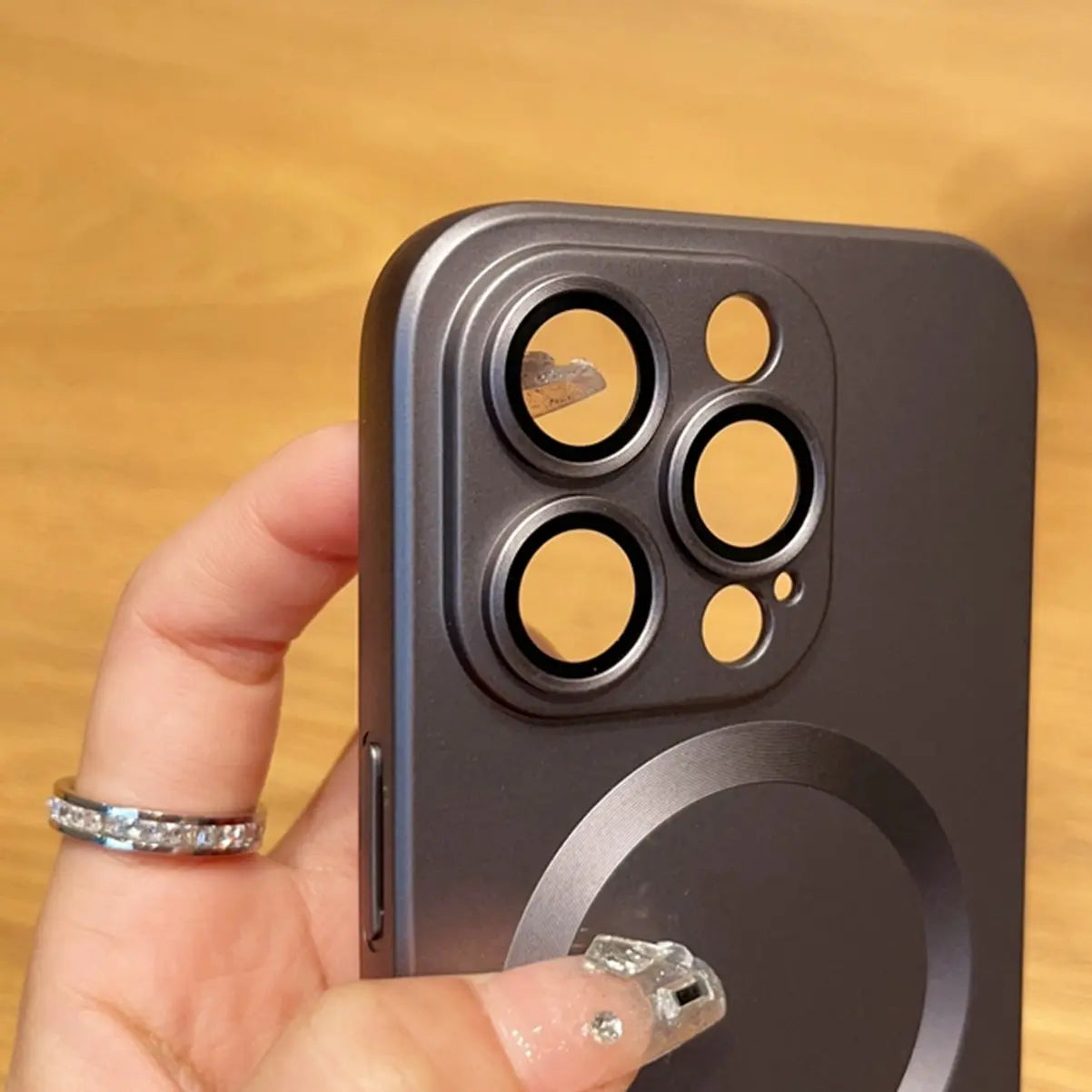 For iPhone 17 Pro Max 16 15 14 13 12 11 Pro Max Mag Safe Slim Case with Glass Camera Lens Cover Durable Silicone Slim Shockproof Cover (Black)