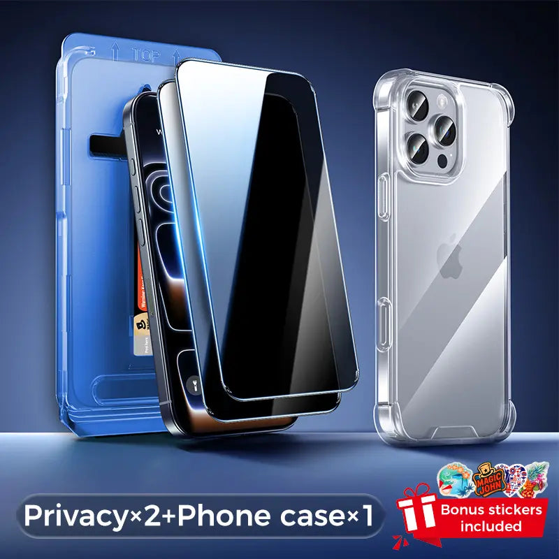 MAGIC JOHN Screen Protector 2 Pack for iPhone, Samsung, and Google–Clear & Privacy Protection, Fingerprint Resistant, Dust-Free, Bubble-Free Design summerwins