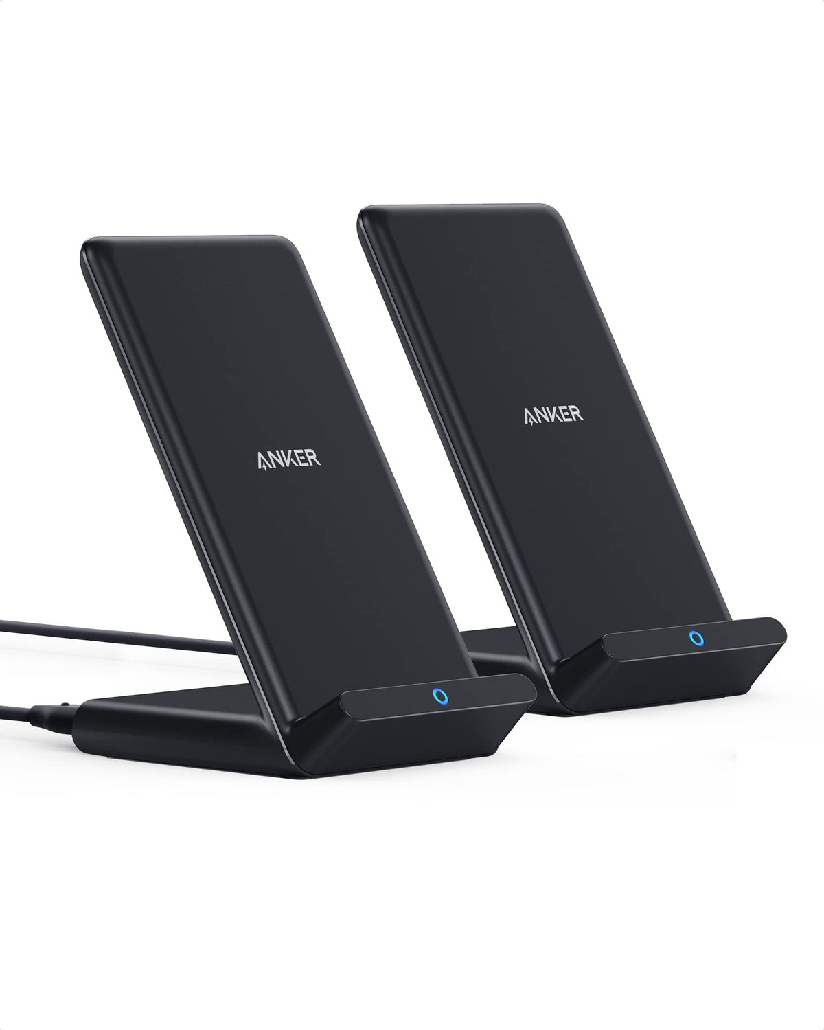 Anker 313 Qi-Certified 10W Max Wireless Charger Stand | Fast Power for iPhone 15 / 14 / 13 / 12 / 11 / X / 8, Galaxy S23 / S22, and More (Micro-USB Cable, Adapter Not Included)