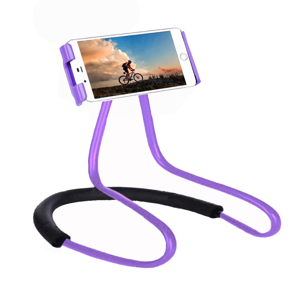 Lazy Bracket - Universal Hanging on Neck Lazy Phone Holder DIY Free Rotating Stand on Table Smart Multiple Functions Mobile Phone Mount Stand(Blue)