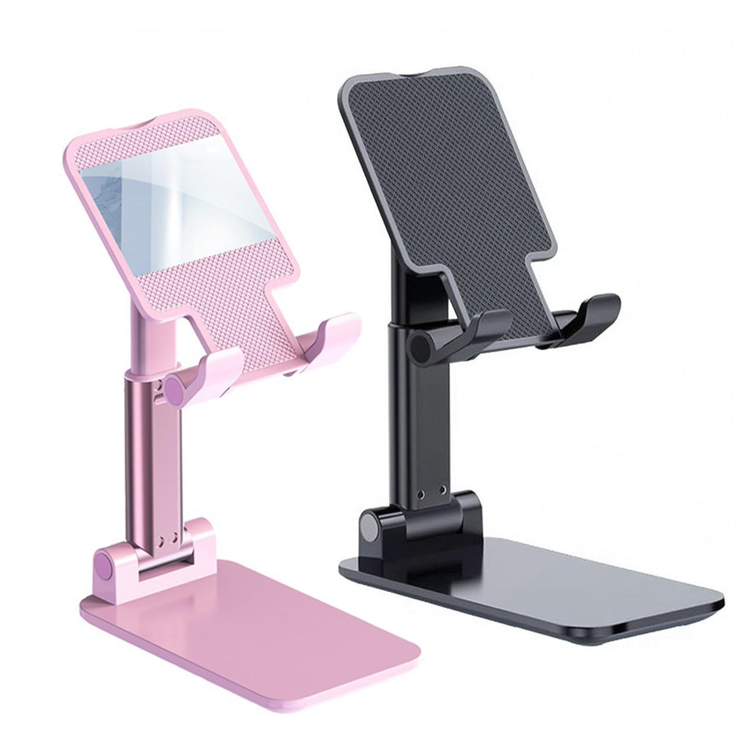 Meetuo 2 Pcs Cell Phone Stand for Desk Adjustable Desktop Phone Holder | Adjustable Angle Height, Fully Foldable&Portable, Compatible with iPhone 17/16/15/14/13/12/Smartphones