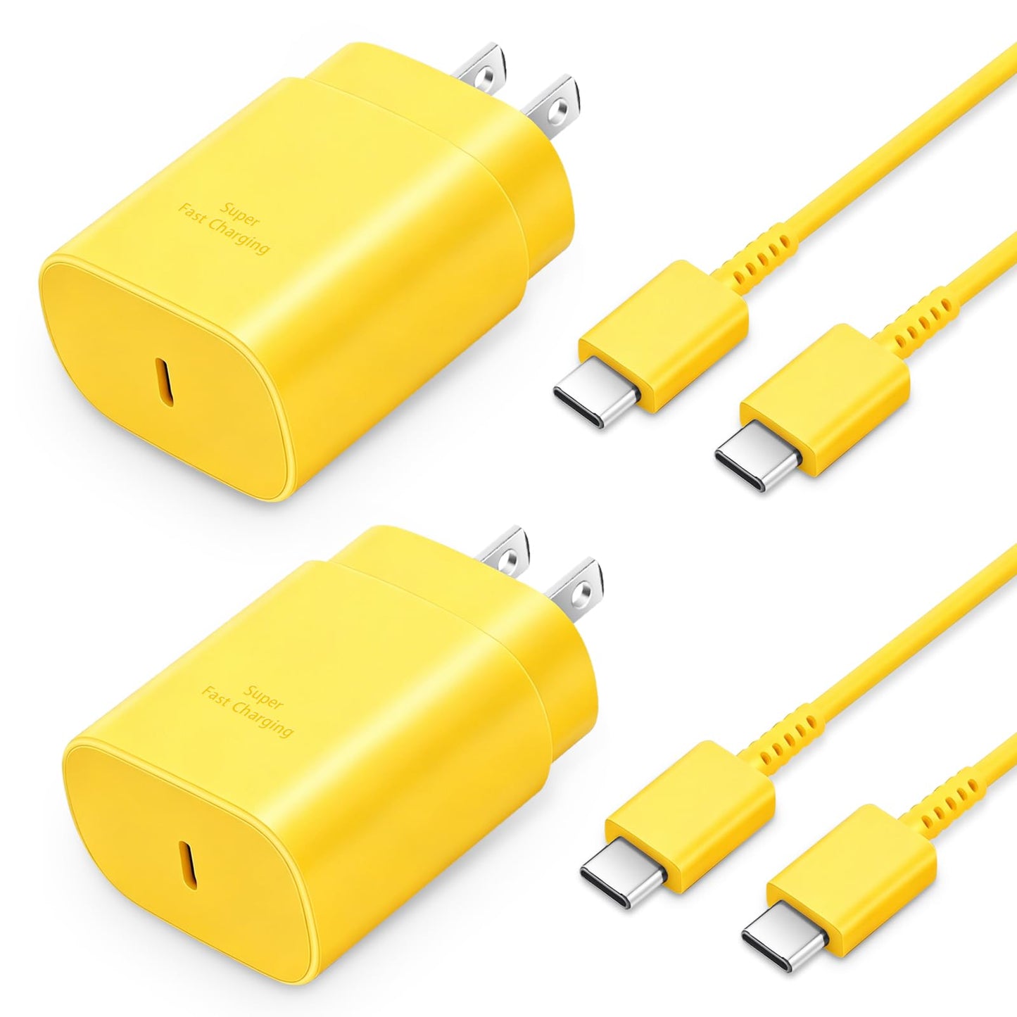 GUUSMART Type C Charger 2-Pack 25W Long 6ft USB C Charger Cable | Type C Charger Fast Charging Block Compatible with Galaxy S26 S25 S24 S23 S22 S21/iPhone 17/16/15 Pro Max/15 Plus-Black