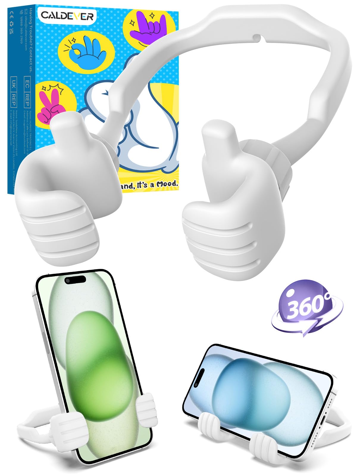 Stocking Stuffers for Teens Boys Men Kids Gifts Thumbs Up Lazy Phone Holder | Back to School Supplies, Cell Phone Stand for Desk, Gifts for Adults Teenage Girls, Funny Cool Gadgets, Gifts for Christmas