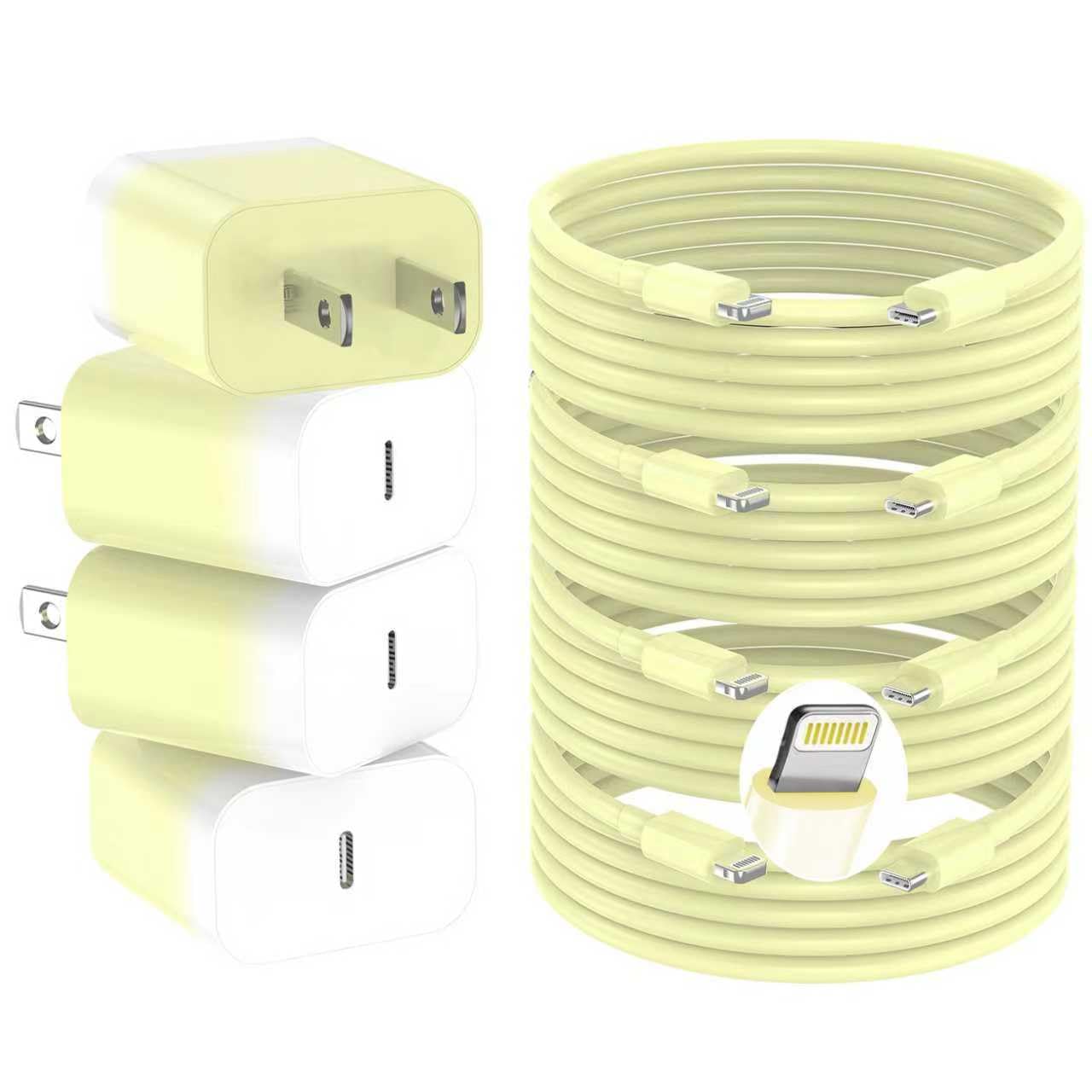 GREPHONE iPhone Charger Fast Charging,20W PD USB C Wall Charger 4 Pack with 6FT Fast Charging Cable - Fast Charger for iPhone 14/14 Pro Max/13/13 Pro/12/12 Pro/11/11 Pro/XS, iPad