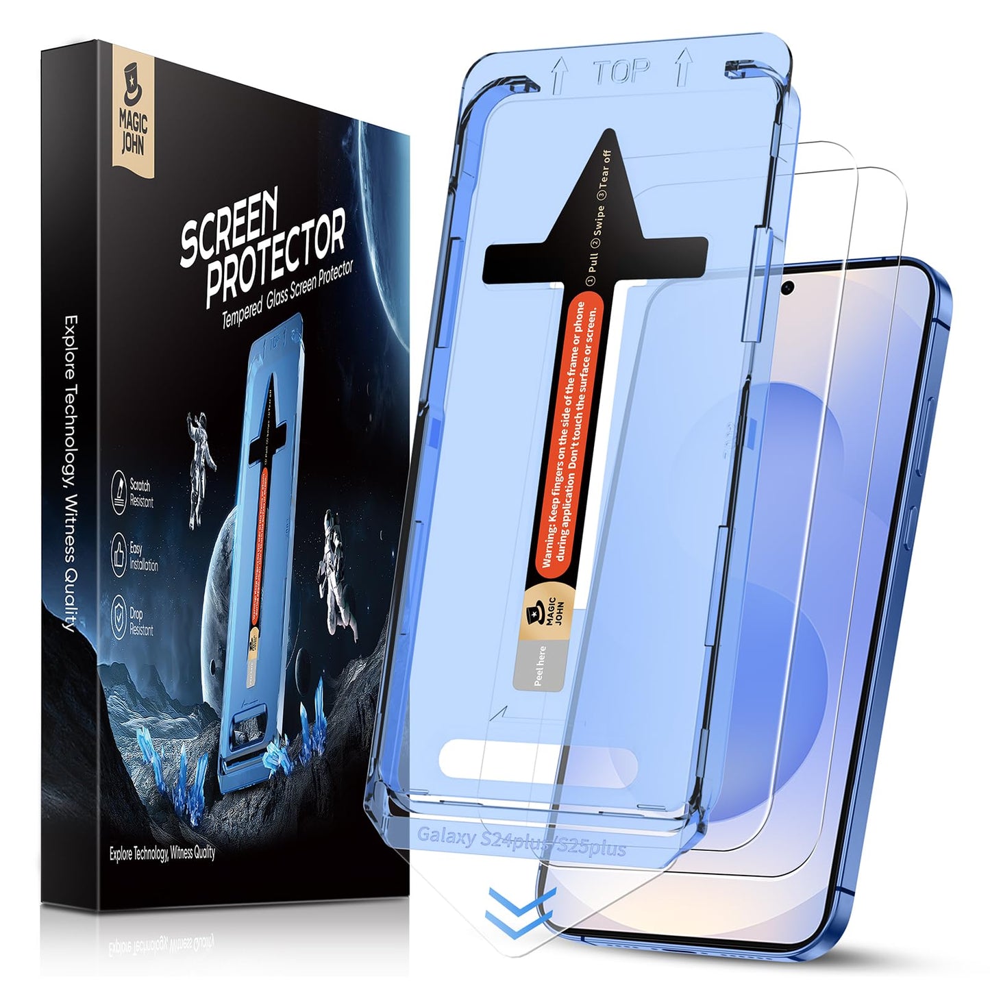 MAGIC JOHN for iPhone 17 Pro Max Screen Protector Tempered Glass 6.9 inch | 2Pack, Auto Dust-Elimination, Easy Installation, Bubble Free, HD Clear
