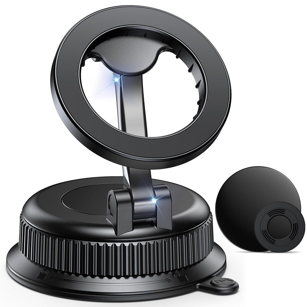 Magnetic Car Phone Holder, for MagSafe Car Mount, Nano Gel Suction Car Phone Mount for Dashboard, Cell Phone Stand for Your Car, 360°Rotatable & Foldable for iPhone 17 16 15 14 13 12 Series