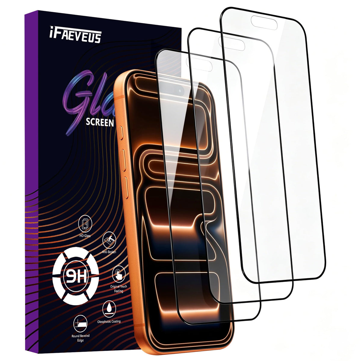 2 Pack Privacy Screen Protector for iPhone 14/13 Pro/13 Tempered Glass 6.1inch Private Saver Purple Anti-Spy Anti-Blue Light Anti-Scratch Full Coverage