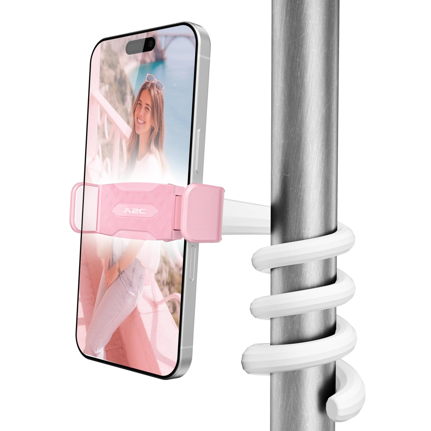 A2C Flexible Phone Holder for Treadmill, Treadmill Phone Mount for Gym | Gooseneck Phone Holder for Peloton, Stroller, Shopping Cart, Desk, Portable Gym Accessories Phone Holder, Gift for Men Women