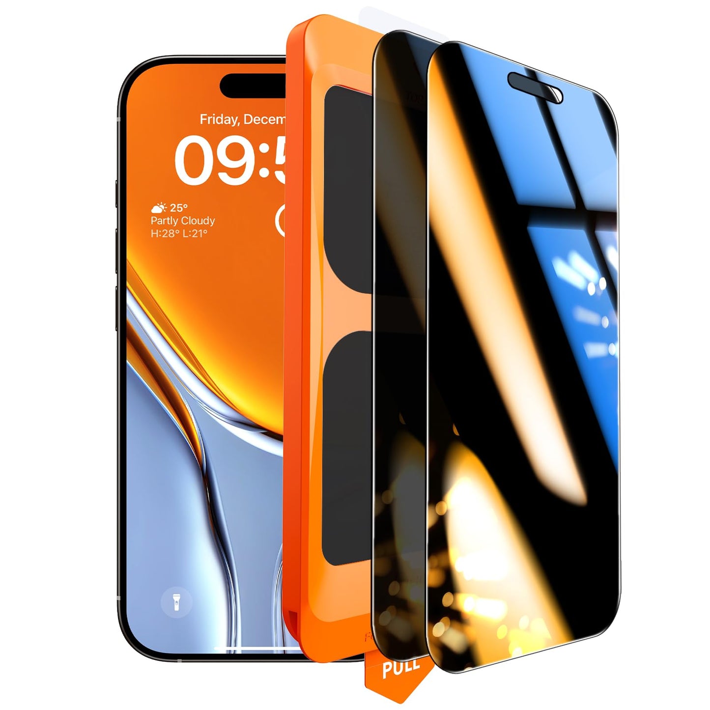 TOCOL for iPhone 16 Pro Max Privacy Screen Protector | Easy Installation, 25° Anti Spy, Data Protection, 9H+ Tempered Glass, 8FT Military Grade Shatterproof, Anti-Scratch, 2 Pack