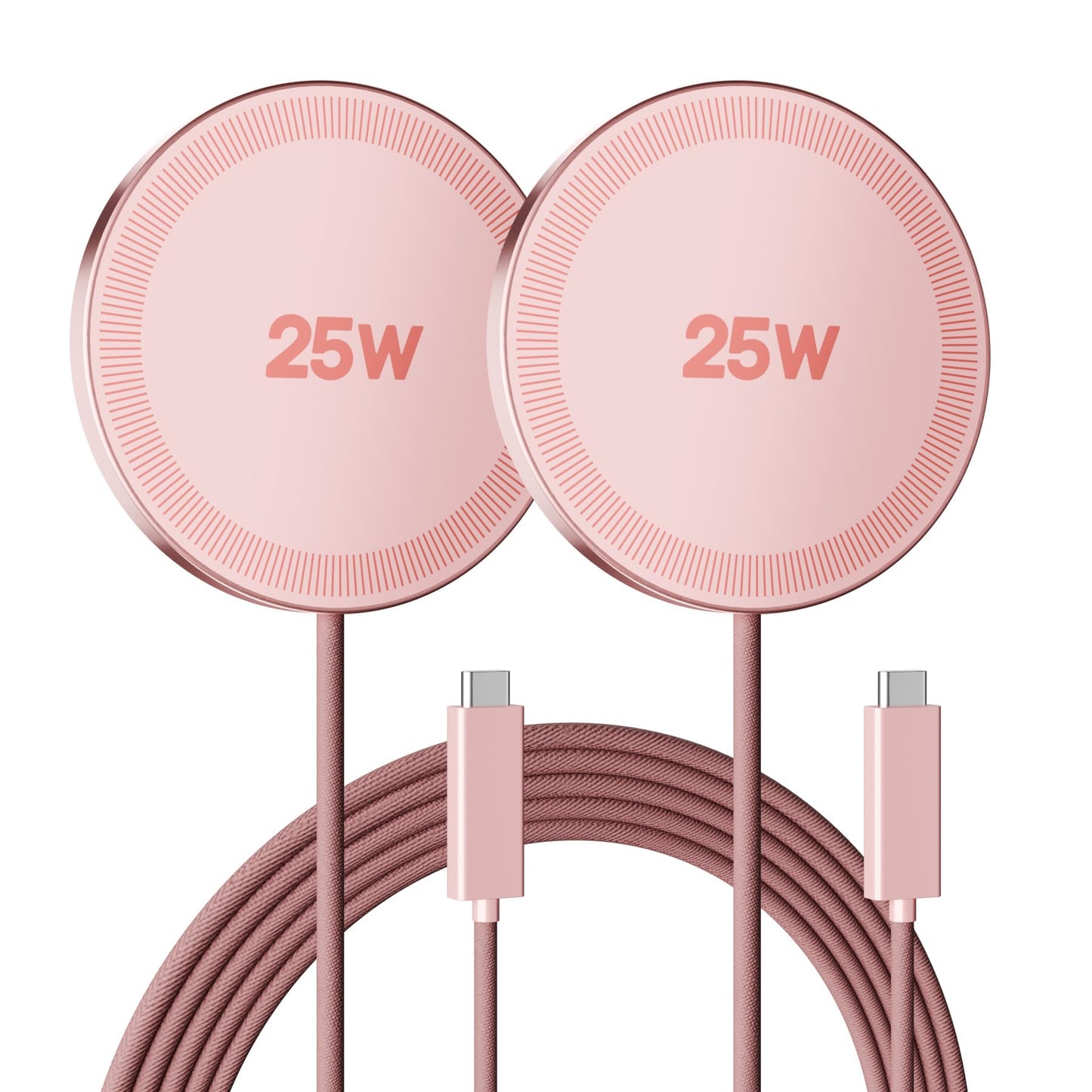 MagSafe 25W Wireless Charger for Apple Magnetic Fast Charging Pad | Compatible for iPhone 17 17e 16 16e 15 14 13 12 Pro Max - AirPods-Slim Portable for Travel Bedside Office - 2 Pack, White