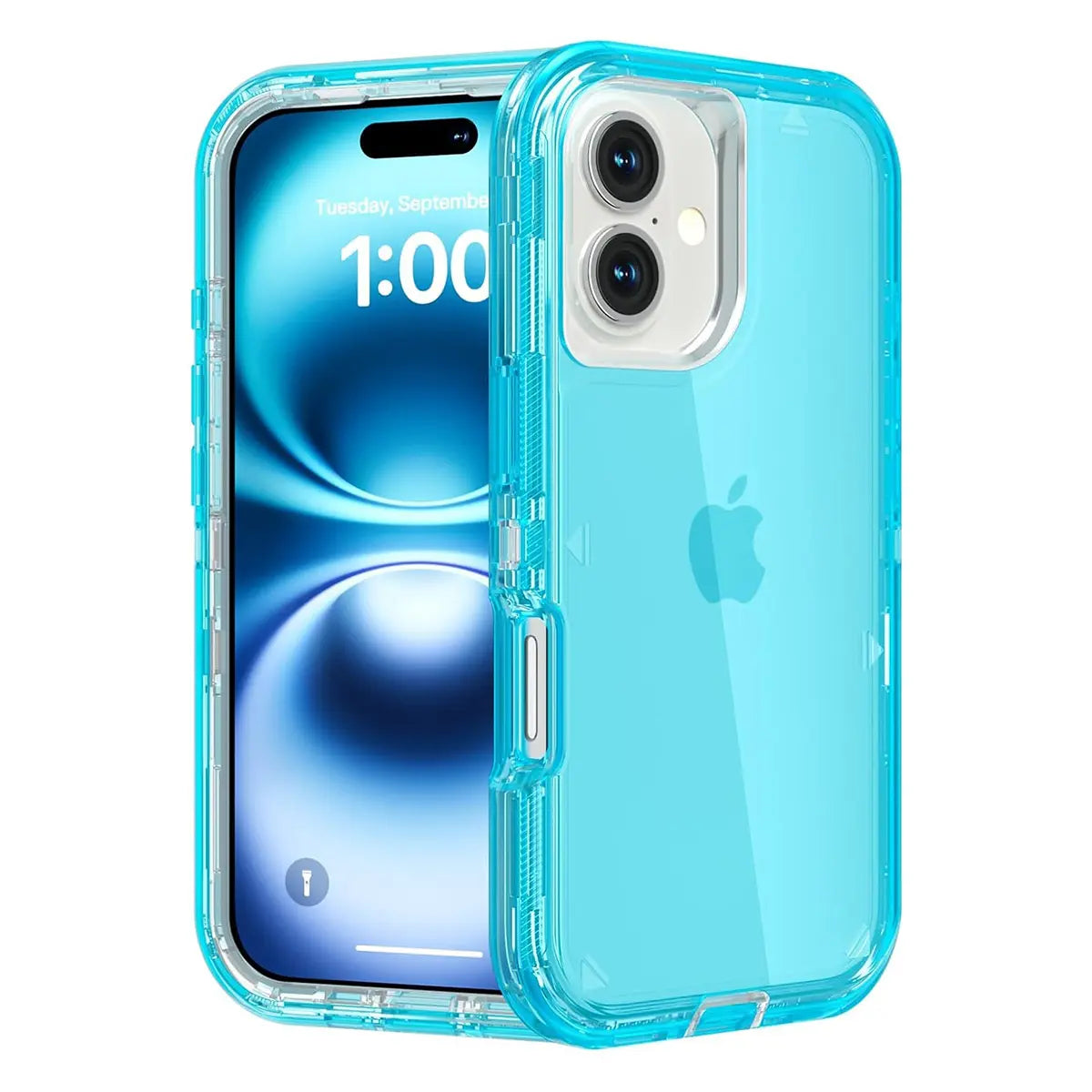 Clear Rugged Case for iPhone 17 Pro Max 17 Air 11 12 13 14 15 16 Pro Max 3-Layer Military Grade Drop Protection Transparent Heavy Duty Shockproof Anti-Fall Case Durable Cover