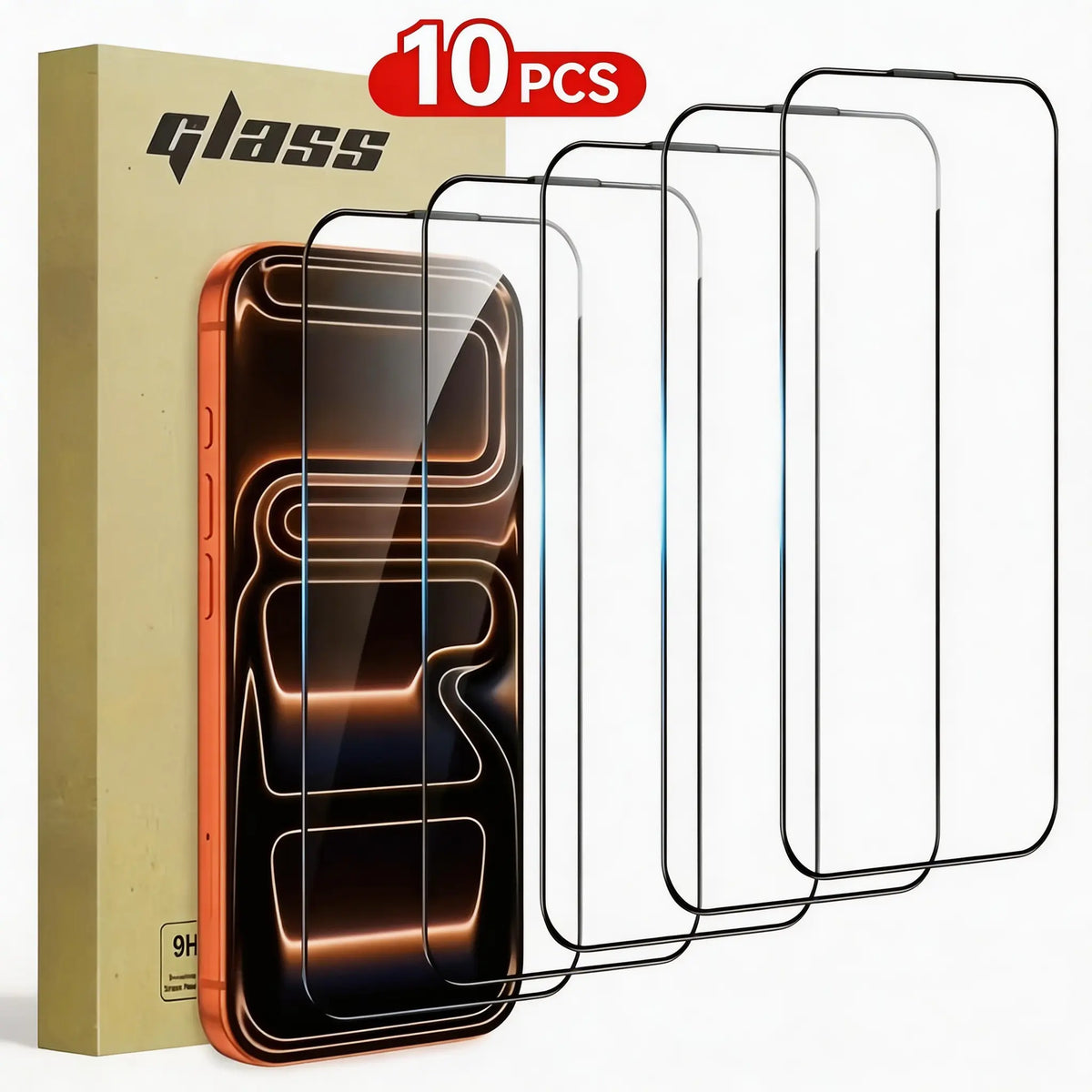 2/5/10pcs TAOKINALL Tempered Glass Screen Protector For Apple for iphone 17/11/12/13/14/15/16 Pro Max Plus X/XS/XR/16E/Air/ Series, Ultra-high Definition, 9H Hardness, Scratch And Shatter Resistant, Dustproof, Easy To Install, Phone Screen Protector