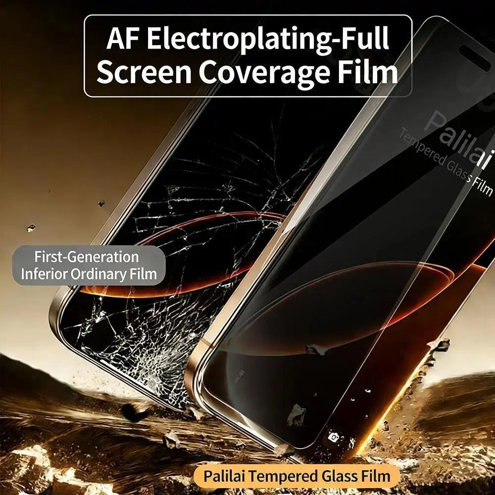 2-Pack Privacy Screen Protector for iPhone 17/16/15/14/13 Pro Max/Plus/Air/E - Full Coverage Anti-Spy Tempered Glass, 9H Hardness, Bubble-Free Installation