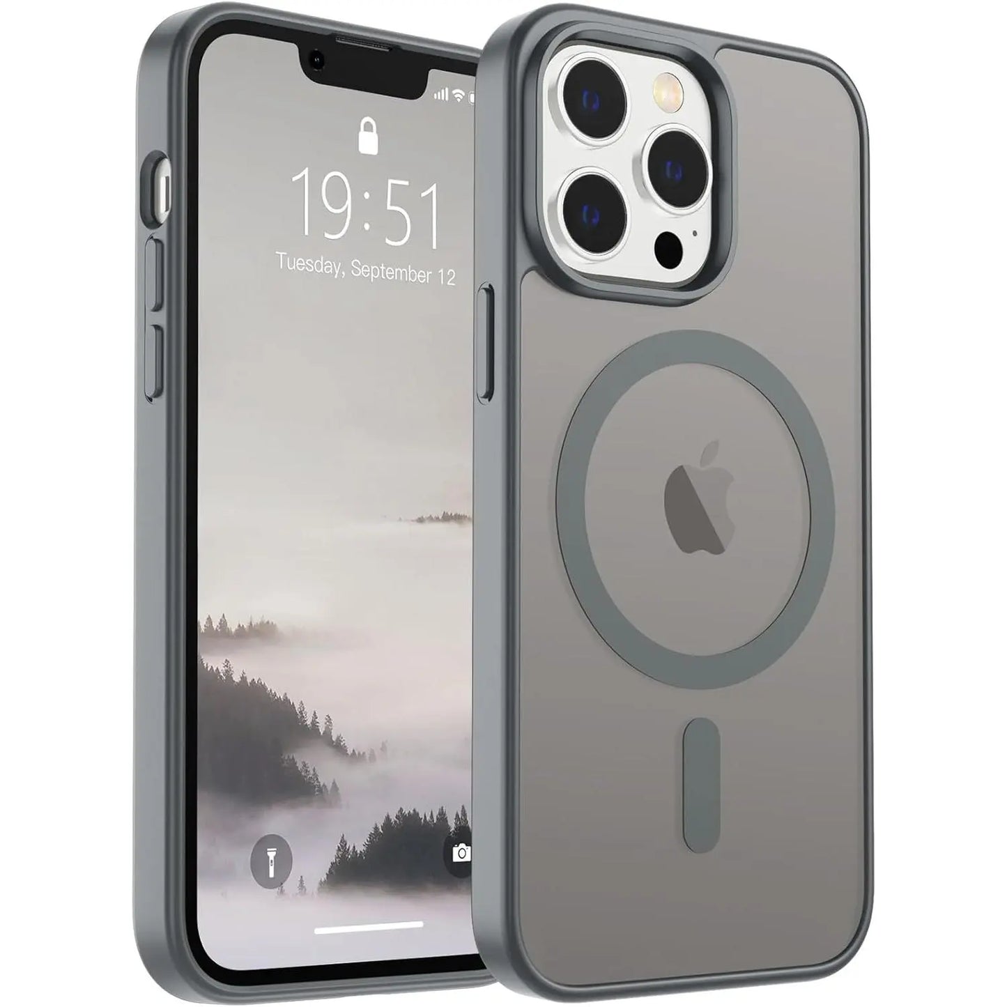 Magnetic Magsafe-Compatible Smartphone Casing for iPhone 17, 16, 15, 14, 13 - 10 FT Military Grade Drop Protection, Slim Translucent Matte Shockproof Cover for Handheld Cellphone Devices, Accessories