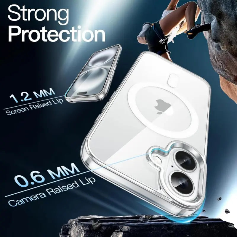 Clear Phone Case For iPhone 17 Pro Max 16 16E 15 14 13 12 11 Pro Plus Air, Magnetic MagSafe Charging Cover, Anti-Yellow UV Resistant, Anti-Fingerprint Slim Shell, Military Shockproof Shatterproof, Full Camera Lens Protection, iPhone 17 Pro Max Case