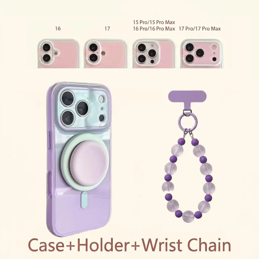Magnetic 2-in-1 double-layer gradient full-cover AI button case, suitable for iPhone 17/16/15 Pro Max, iPhone 16, iPhone 15 hard case