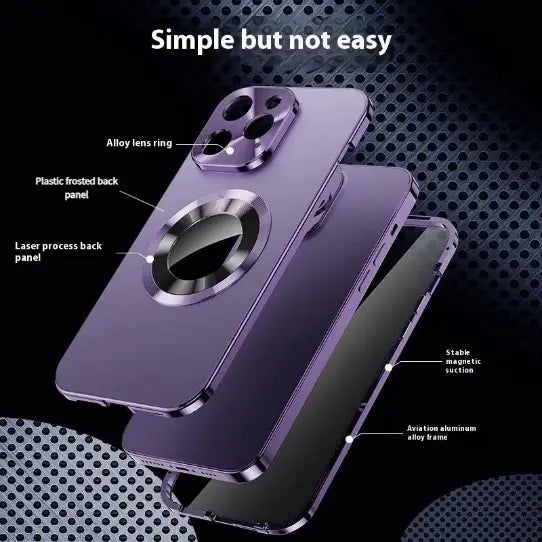 iPhone 17 Pro Max Purple Casing Cover Bundle - Metal Aluminum Frame, PC Back, Magnetic TPU Back, Tempered Glass Privacy Screen Protector, Lens Guard, Installation Included, International Protection Warranty for Cellphones tiktokshopbacktoschool, Customize