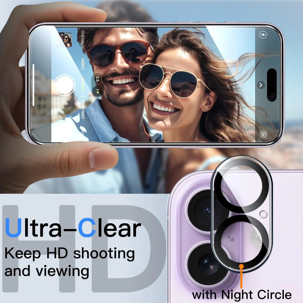JETech Anti-Spy Tempered Glass Privacy Screen Protector with Camera Lens Protector for iPhone 17 Series Smartphone, Handheld Cellphone Devices, Easy Installation Tool, 2-Pack, Protection