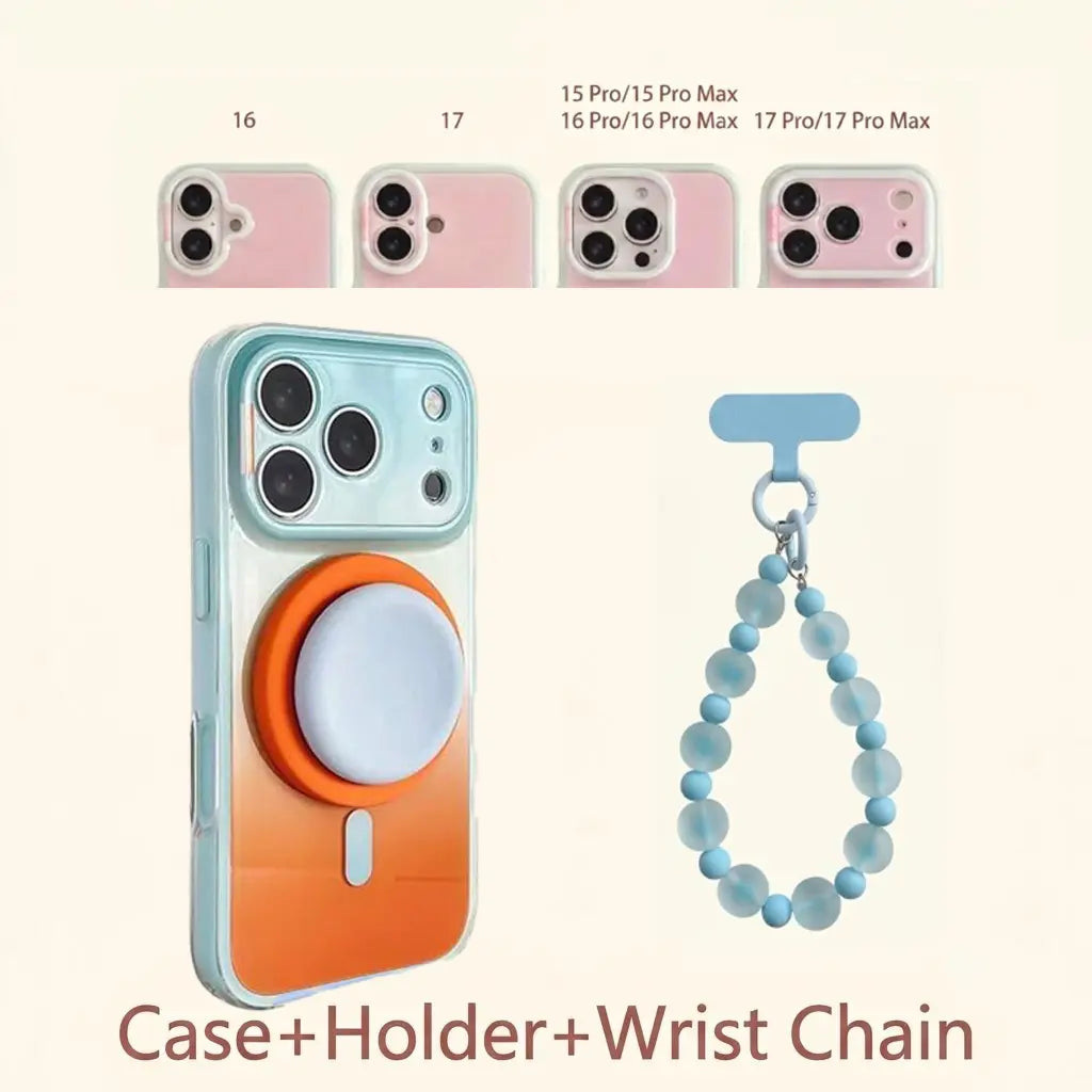 Magnetic 2-in-1 double-layer gradient full-cover AI button case, suitable for iPhone 17/16/15 Pro Max, iPhone 16, iPhone 15 hard case