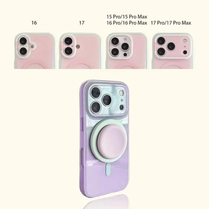Magnetic 2-in-1 double-layer gradient full-cover AI button case, suitable for iPhone 17/16/15 Pro Max, iPhone 16, iPhone 15 hard case
