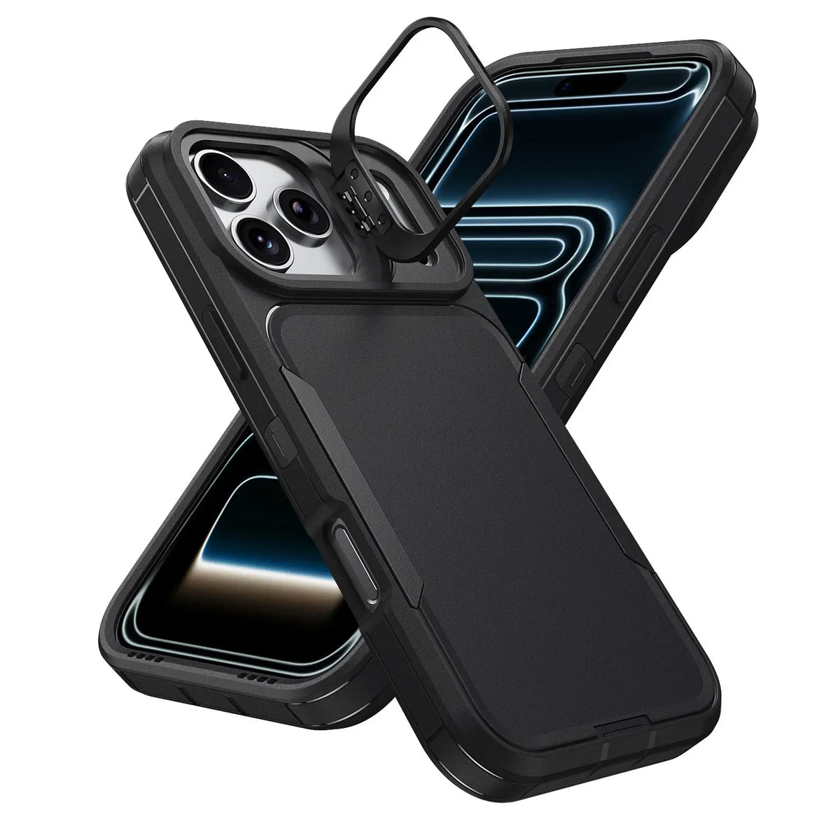 For iPhone 17 Pro Max 16 15 14 13 12 Case with Stand, Drop Proof 2-Layer Full Body Protection, Heavy-Duty Shockproof Protection, Rugged Phone Cover