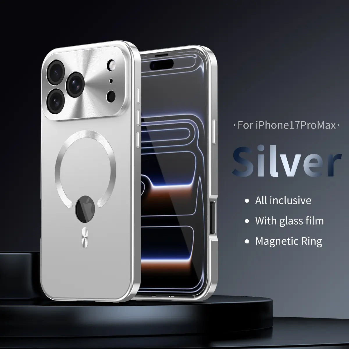 iPhone 17 Pro Max Purple Casing Cover Bundle - Metal Aluminum Frame, PC Back, Magnetic TPU Back, Tempered Glass Privacy Screen Protector, Lens Guard, Installation Included, International Protection Warranty for Cellphones tiktokshopbacktoschool, Customize