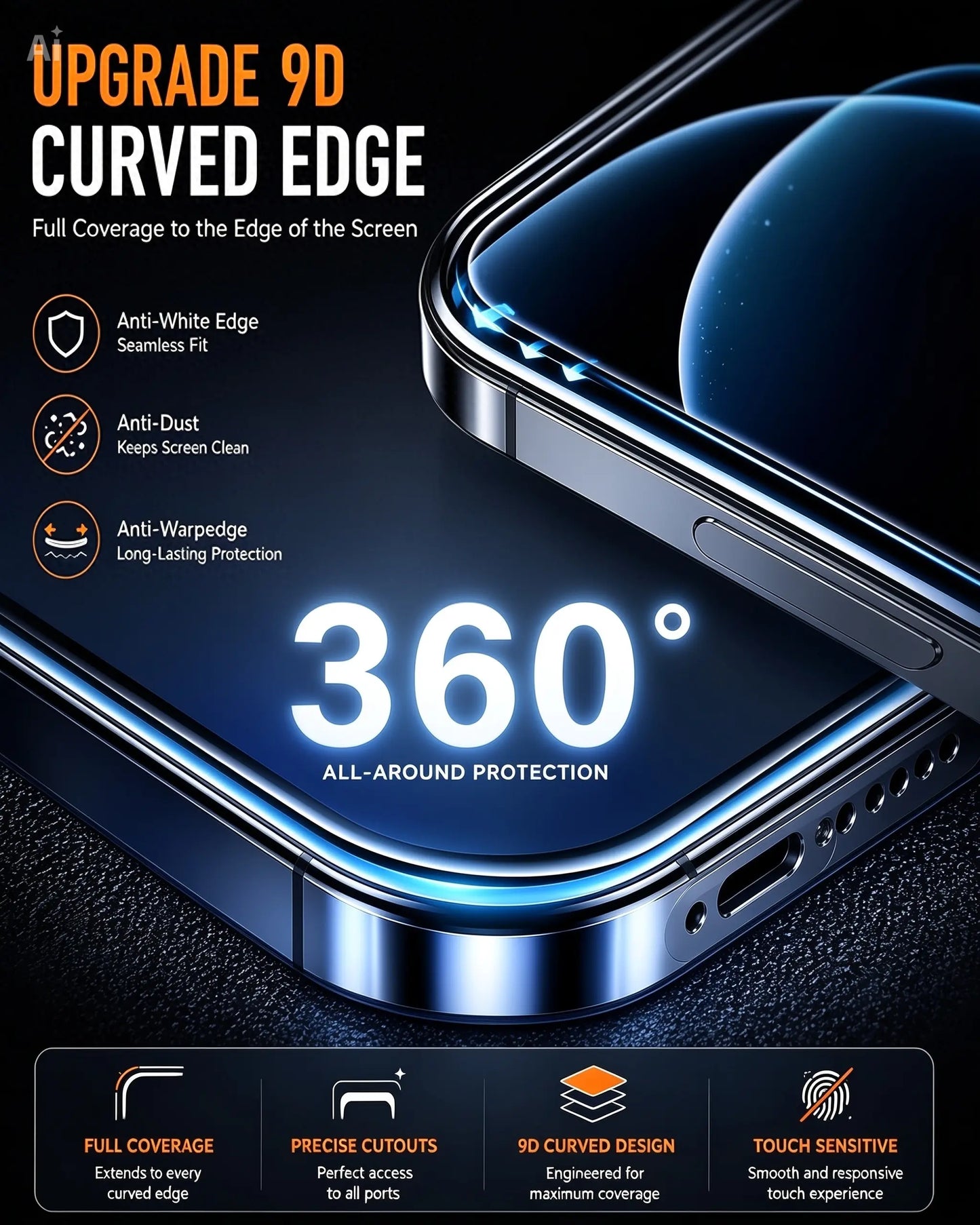 2 Pack Multi-Model Privacy Tempered Glass Screen Protector for iPhone 17/16/15/14/13/12/11 - 9H Hardness, Shockproof, Impact-Absorbing Anti-Spy, 4 Side 360° Privacy, HD, Tempered Glass Feels Smooth Yet Tough Mobile Phone Accessory Cover