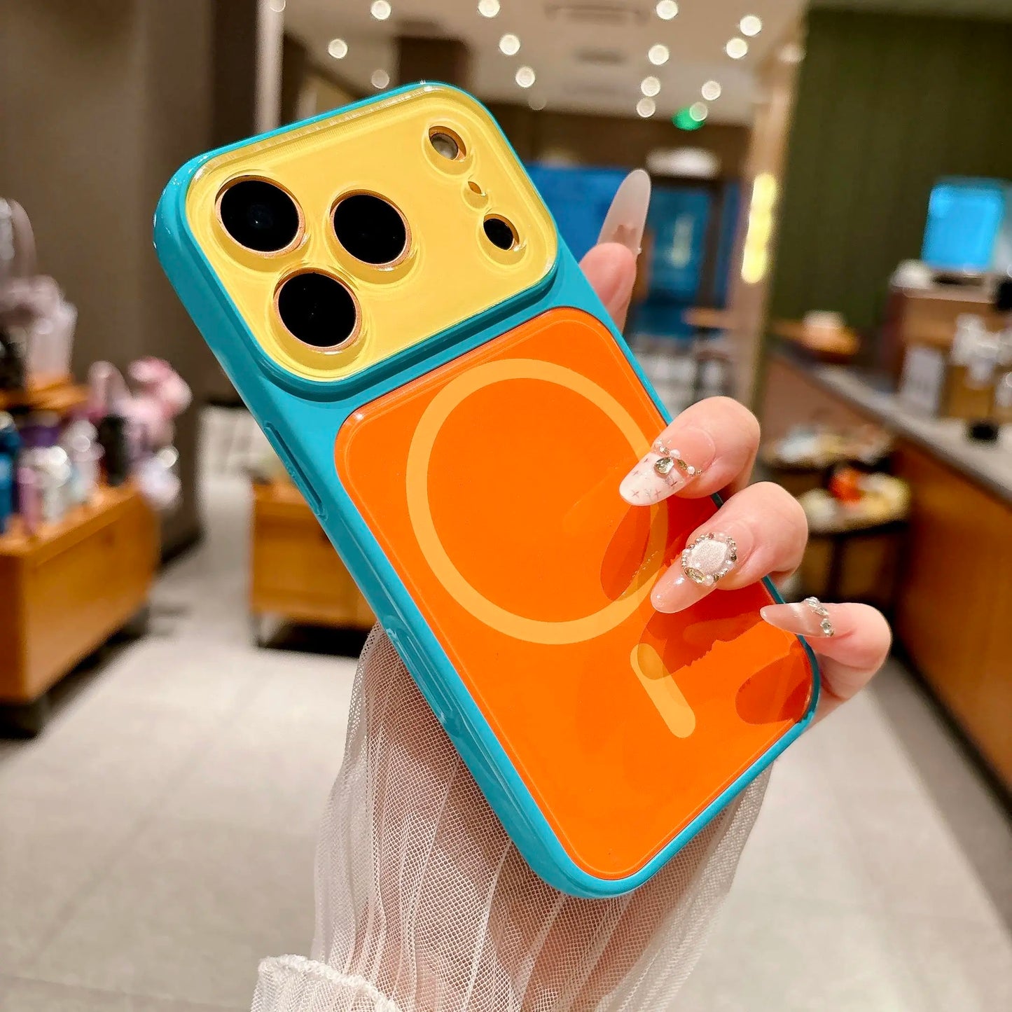 #SummerFinds dopamine Contrast color newly upgraded with magnetic suction Suitable for iPhone 17 16 15 14 Pro Max Magnetic phone case Contrast color full lens protection Compatible with iPhone 17 Pro Max Magnetic phone case No paint peeling, anti-fall an