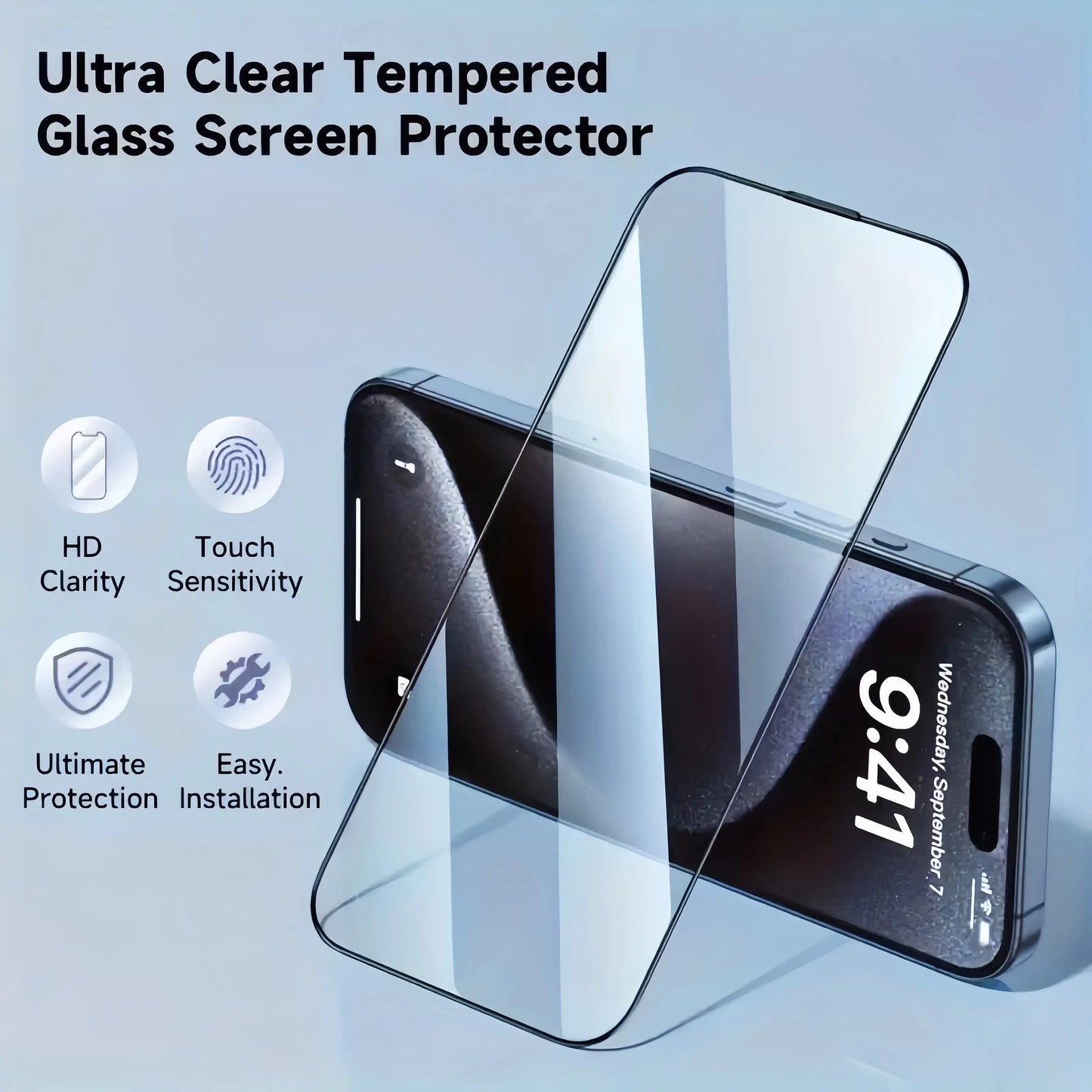 2/5/10pcs TAOKINALL Tempered Glass Screen Protector For Apple for iphone 17/11/12/13/14/15/16 Pro Max Plus X/XS/XR/16E/Air/ Series, Ultra-high Definition, 9H Hardness, Scratch And Shatter Resistant, Dustproof, Easy To Install, Phone Screen Protector