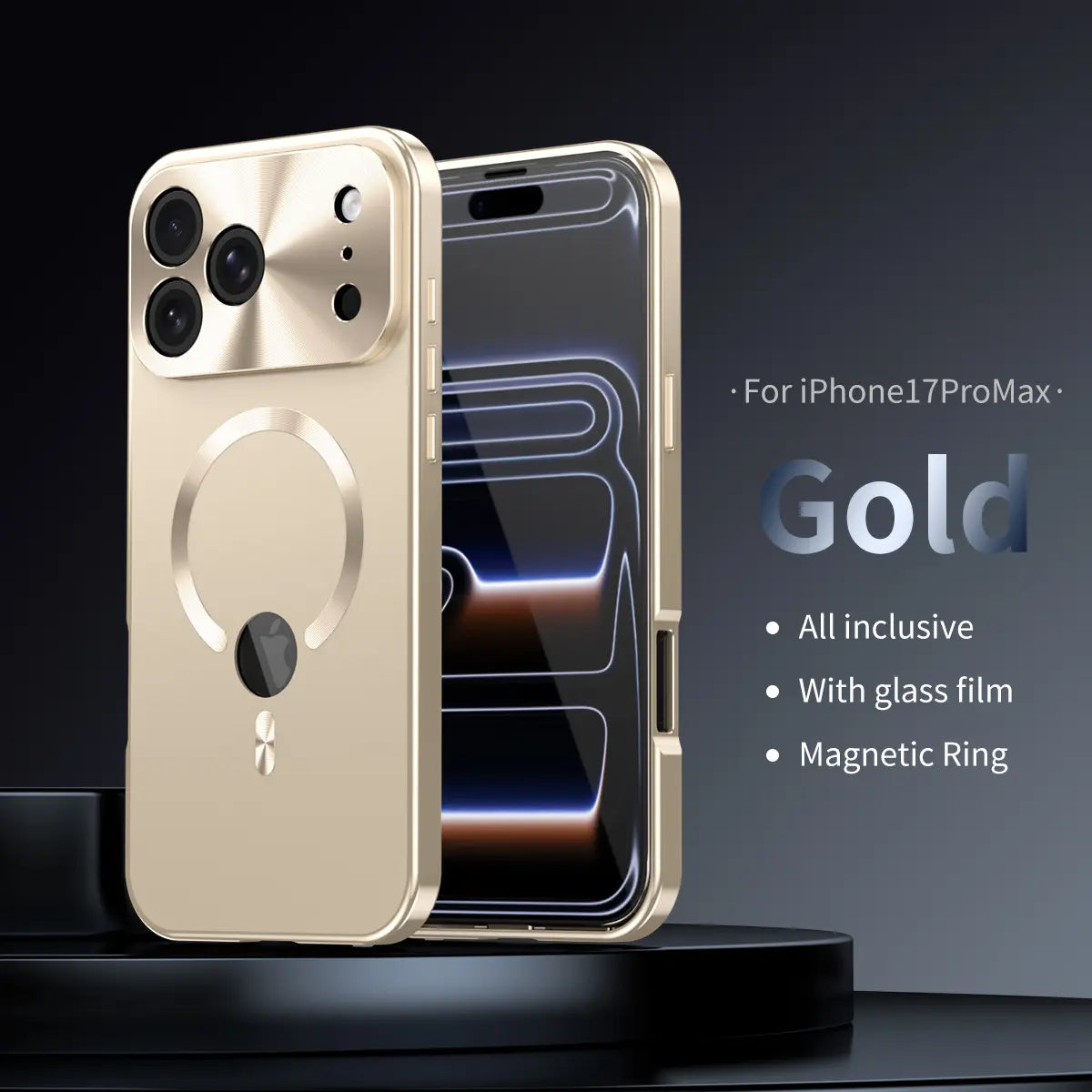 iPhone 17 Pro Max Purple Casing Cover Bundle - Metal Aluminum Frame, PC Back, Magnetic TPU Back, Tempered Glass Privacy Screen Protector, Lens Guard, Installation Included, International Protection Warranty for Cellphones tiktokshopbacktoschool, Customize