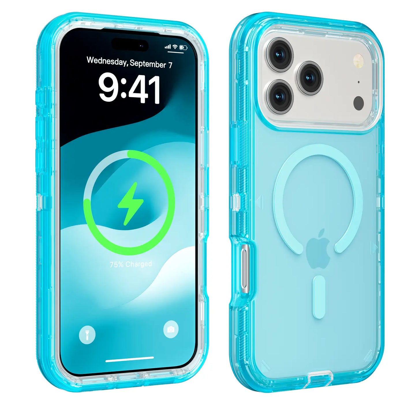 MagSafe Defender Case For iPhone, Multi-Layer Case Hybrid Heavy Duty Shockproof Case, Magnetic Transparent Clear Cover Protective Smartphone Case For 17 Pro Max/17/16/15/14/13 For Apple iPhone 17 Air