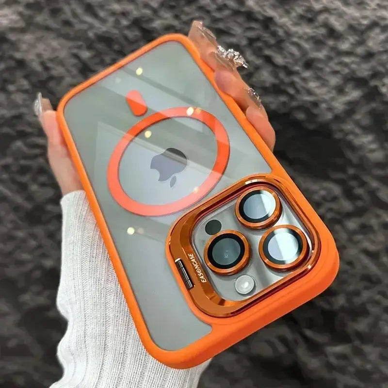 Shockproof Kickstand Heavy Duty Clear Case For Apple iPhone 17 17e Air 16 16e 15 14 Plus 13 Pro 12 11 Pro Max Compatible With MagSafe Cover + Camera Lens Protector