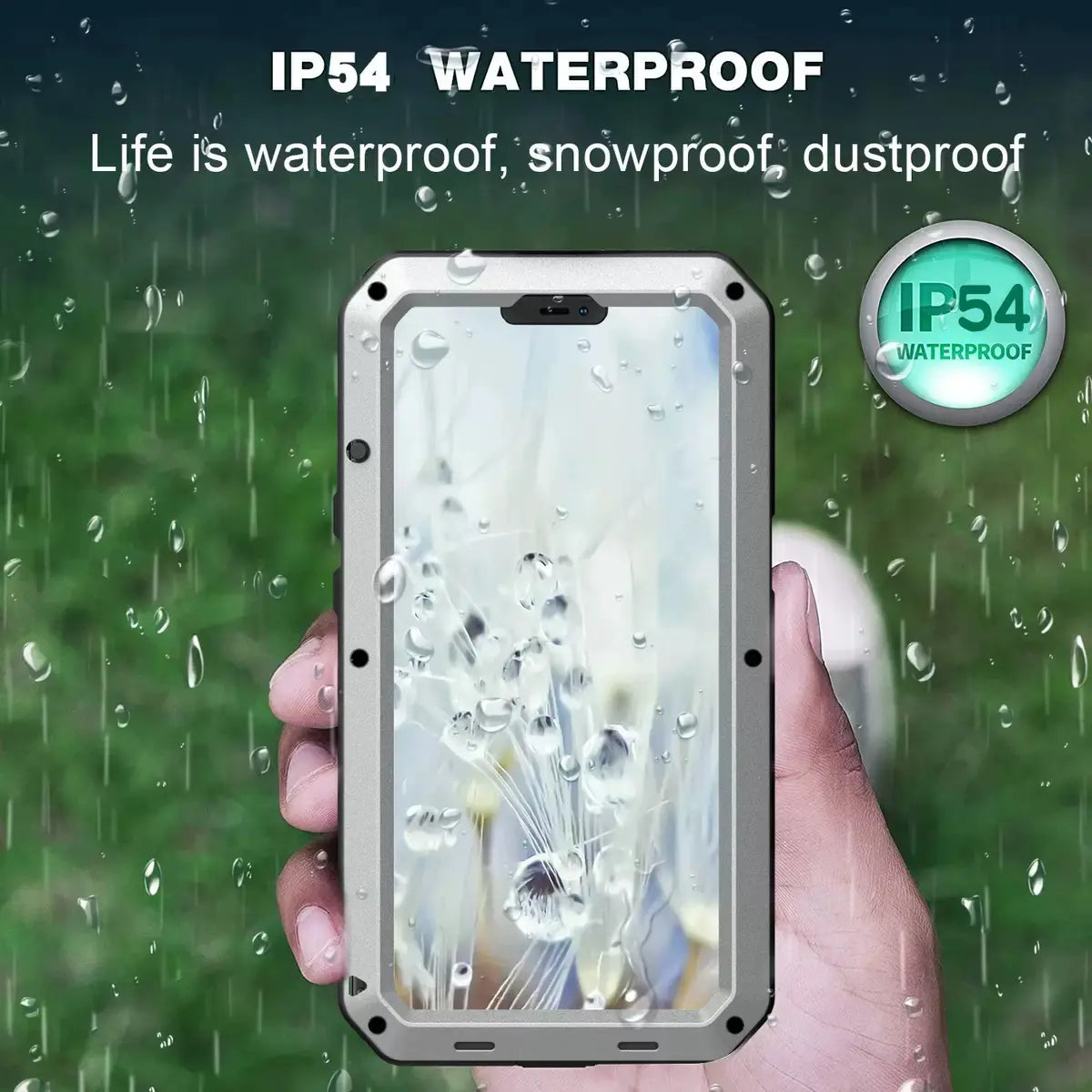 Military Grade Metal Case for iPhone 17 Air 16 15 14 Pro Max - IP54 Waterproof Heavy Duty Armor with Built-in Gorilla Glass Screen Protector, Full Body Shockproof Rugged Cover