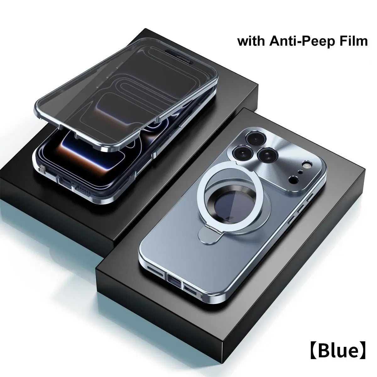 Aesthetic Magnetic Smartphone Casing - Anti-Peeping, Shockproof, Leakproof Stand, Anti-Fingerprint Protective Cover with Screen Protection for European Customized Devices, Compatible with iPhone 17 Pro Original Back Panel, iPhone 16/15/14/13