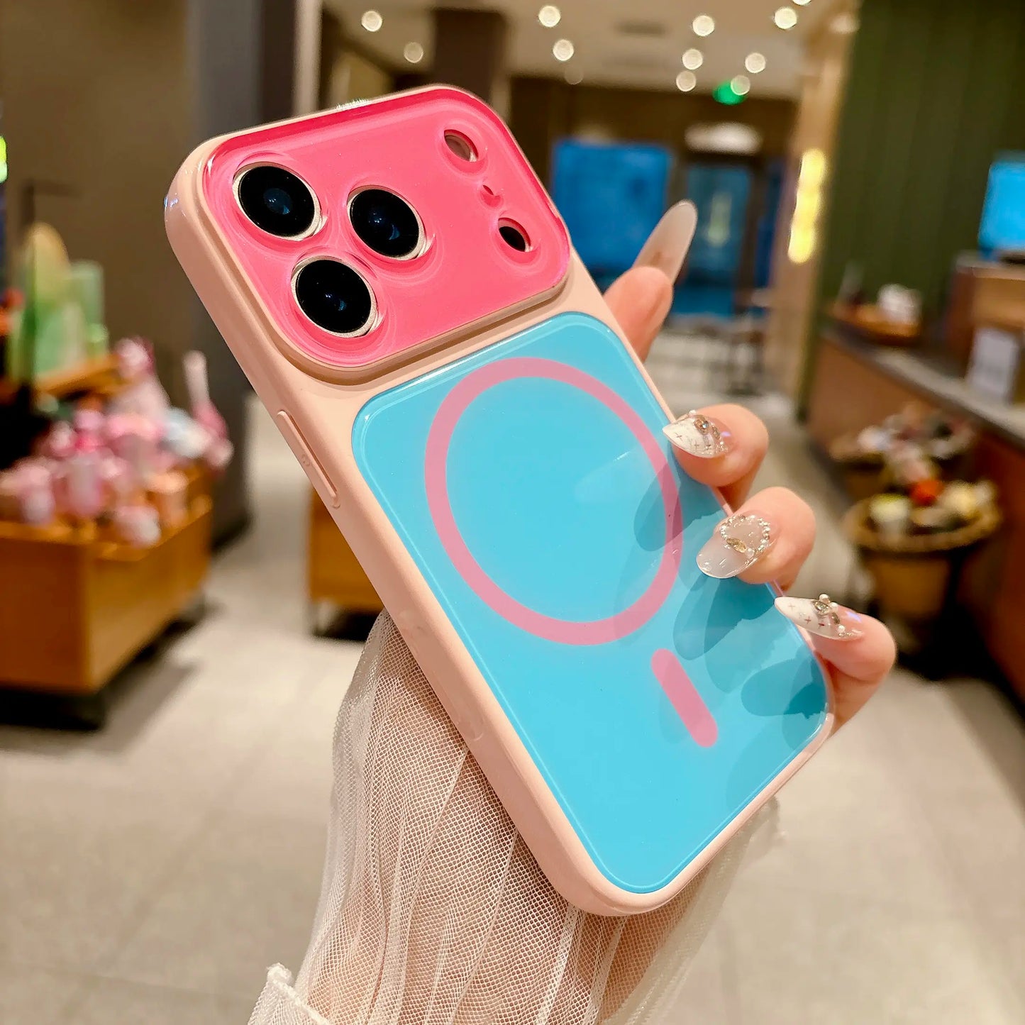 #SummerFinds dopamine Contrast color newly upgraded with magnetic suction Suitable for iPhone 17 16 15 14 Pro Max Magnetic phone case Contrast color full lens protection Compatible with iPhone 17 Pro Max Magnetic phone case No paint peeling, anti-fall an