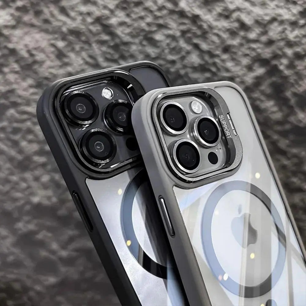 Magnetic MagSafe Smartphone Cover & Casing, Polycarbonate Shockproof Hard Back with Camera Lens Protection, Invisible Kickstand & Wireless Charging Support for iPhone 11/12/13/14/15/16 Pro Max/17, Mobile Phone Accessory #MothersDayGift summervibes, Device