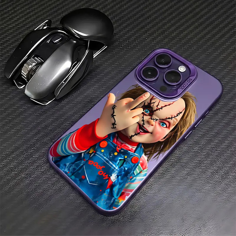 Chucky Creepy Gesture Pattern TPU phone case for iPhone 17 Air 16 Pro Max 15 14 Plus 13 12 11 XR XS Samsung Galaxy S26 S25 Ultra S24 S23 S22 Plus S21 stylish camera protection Shockproof Anti Drop Durable Phone Case.