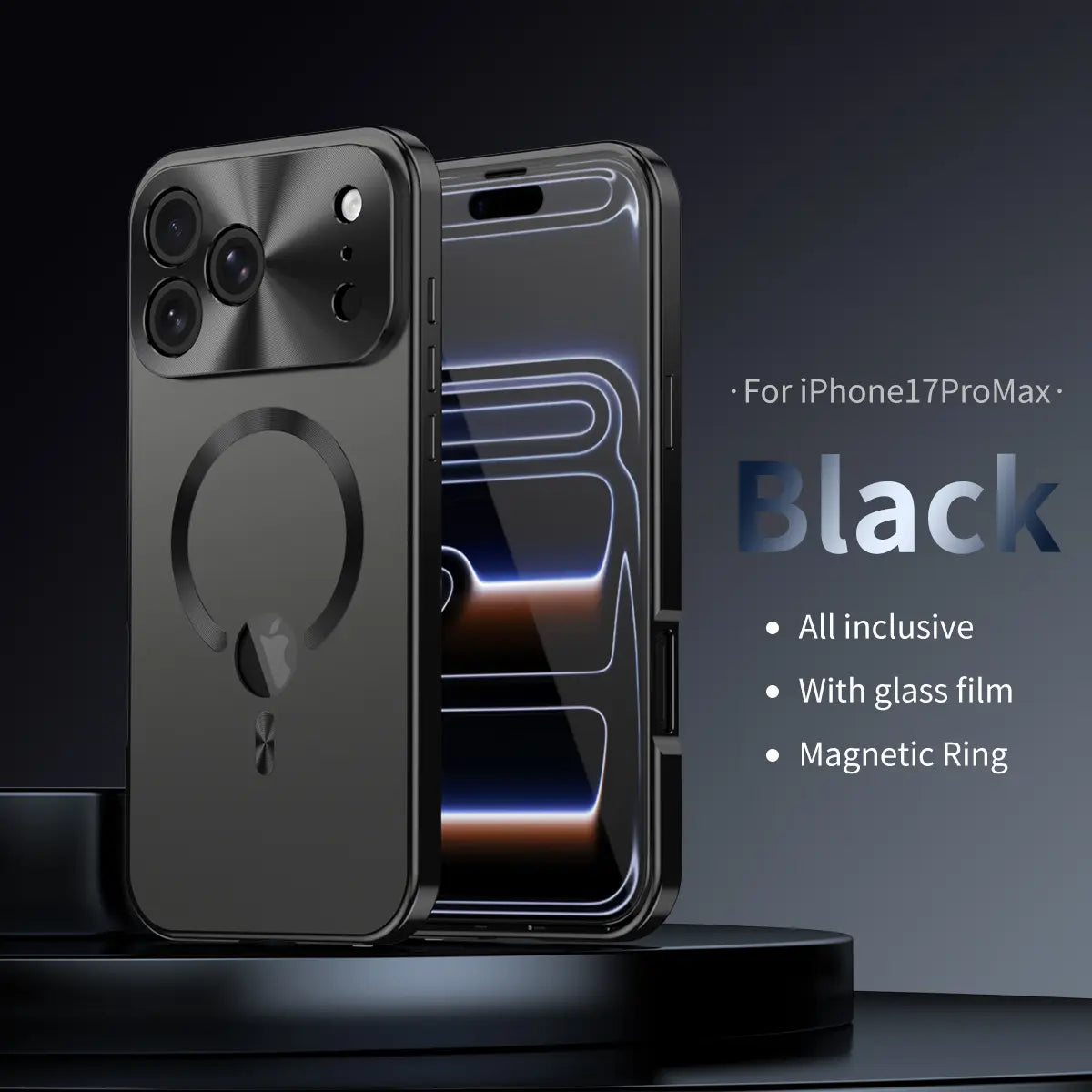 iPhone 17 Pro Max Purple Casing Cover Bundle - Metal Aluminum Frame, PC Back, Magnetic TPU Back, Tempered Glass Privacy Screen Protector, Lens Guard, Installation Included, International Protection Warranty for Cellphones tiktokshopbacktoschool, Customize