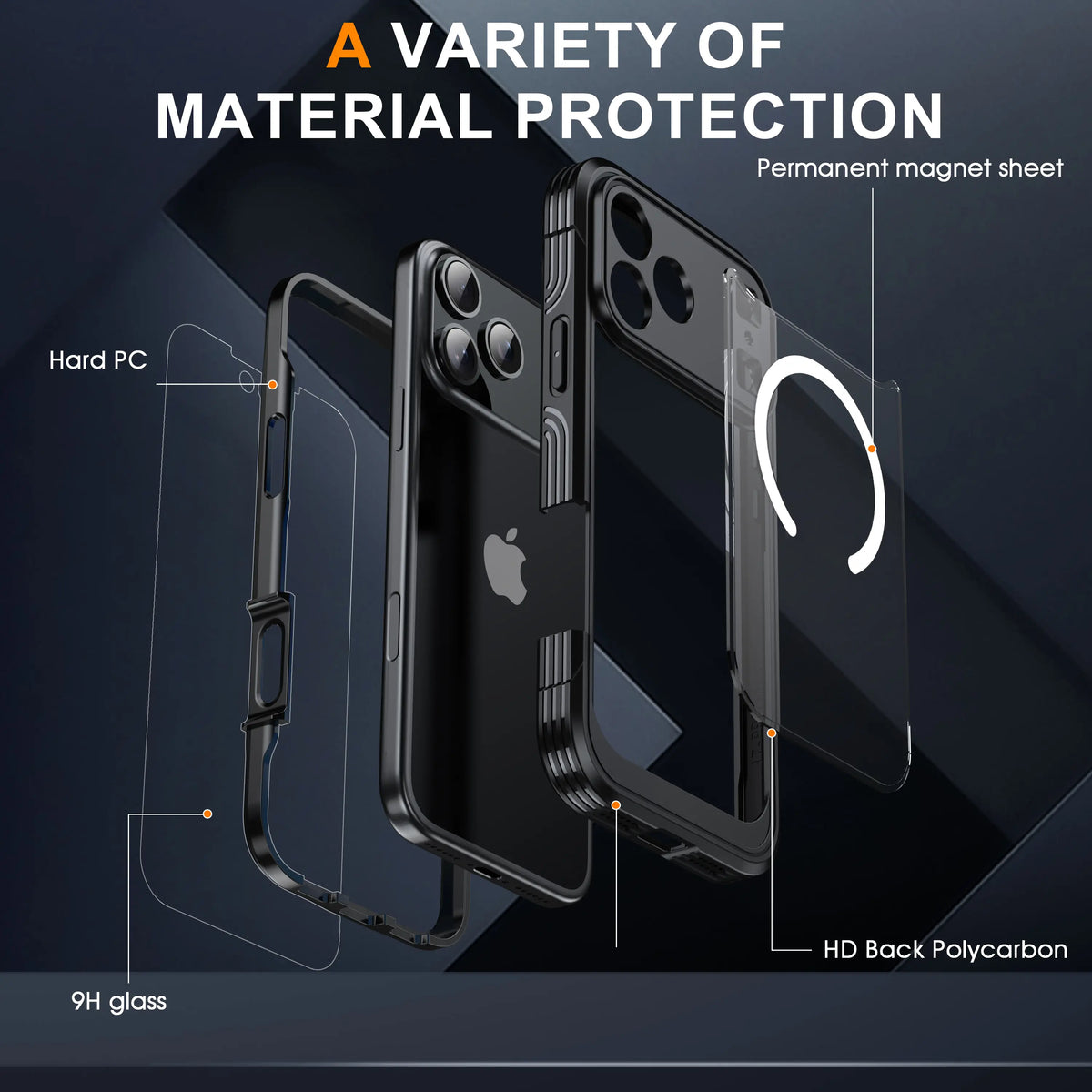 Magnetic Full Protection Case For iPhone 17 Pro Max/Air 16 Pro Max/Plus/Pro, 9H Screen Protector, Military Grade Protection, Fit for MagSafe, Silicone Edge Double Sided Tempered Glass Shockproof Anti Peep Full Body Case