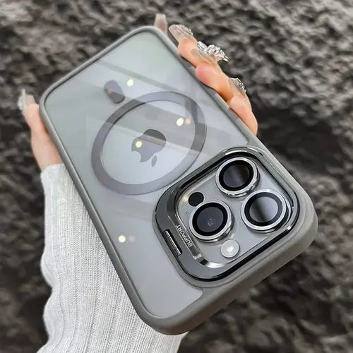 OREKROY MagSafe Magnetic Acrylic Hard Clear Case for iPhone 17 16 15 Pro Max 17 Air Plus 14 13 12 ， Camera Lens Protector with built-in Ring Kickstand, Military Grade Shockproof Phone Cover