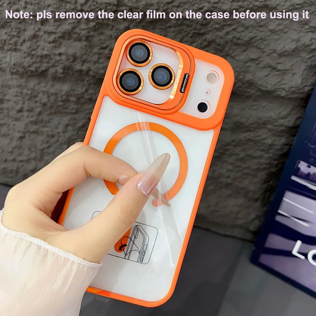 MagSafe-Compatible Protective Phone Guard, Magnetic Snap-On Smartphone Case with Camera Lens Protector, Built-in Metal Ring Stand, Military-Grade Shockproof Acrylic Full Cover for iPhone 11-17 Pro Max - Wireless Accessories, Mother's Day Gift