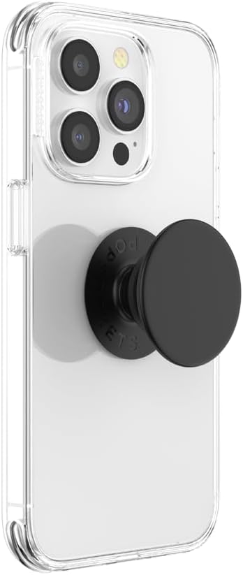 PopSockets Adhesive Phone Grip, Holder- Black | Secure Comfortable Hold, Anti-Drop, Kickstand, Black, iPad, Removable, Popper
