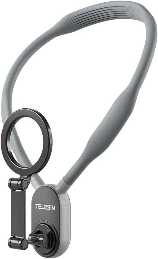 TELESIN Magnetic Neck Mount for Phones, Neck Phone Holder POV/Vlog Mount | Hand Free Phone Neck Holder Chest Stand Strap Video Recording for iPhone 17 16 15 14 13 12 Seires Android Phones