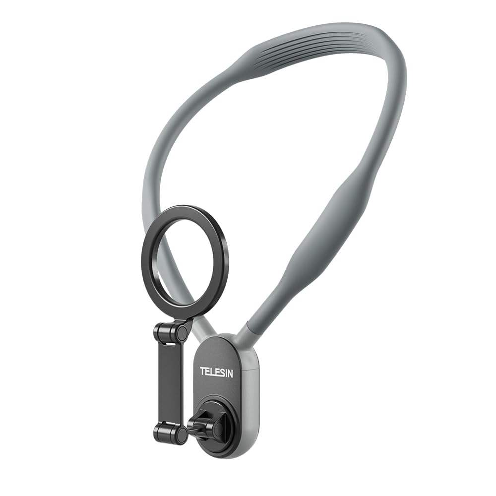 TELESIN Magnetic Neck Mount for Phones, Neck Phone Holder POV/Vlog Mount | Hand Free Phone Neck Holder Chest Stand Strap Video Recording for iPhone 17 16 15 14 13 12 Seires Android Phones