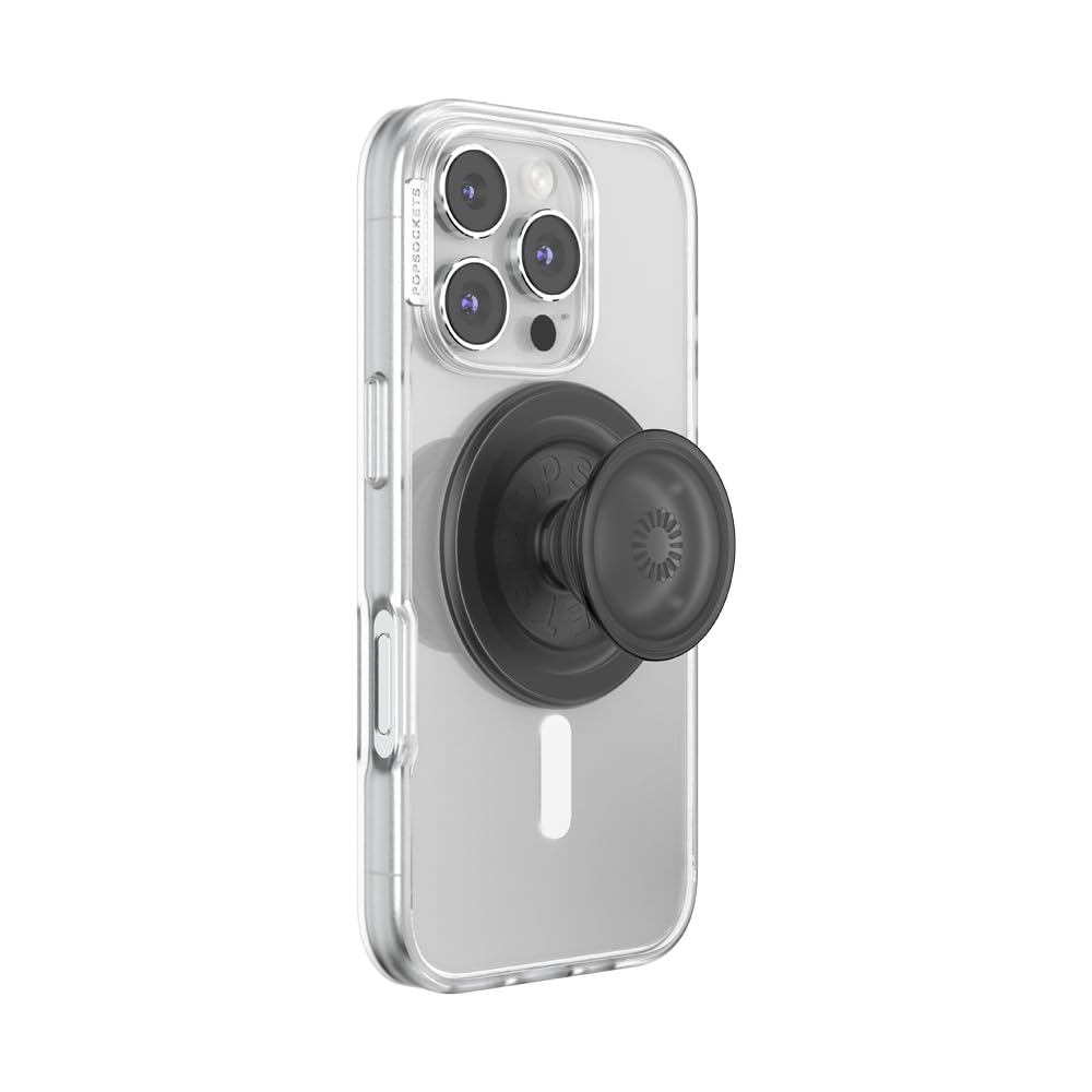 PopSockets Adhesive Phone Grip, Holder- Black | Secure Comfortable Hold, Anti-Drop, Kickstand, Black, iPad, Removable, Popper