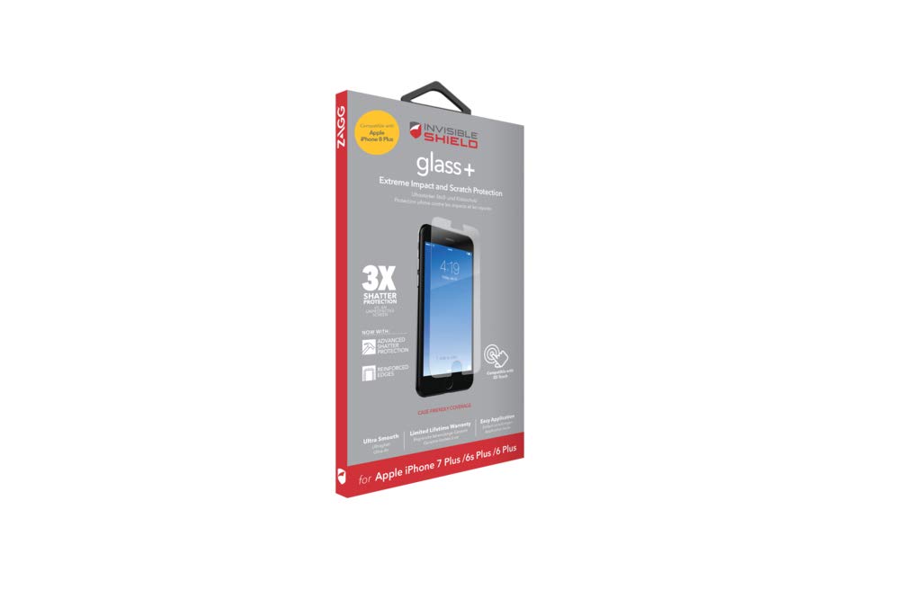 ZAGG Glass+ Screen Protector for iPhone 16/15 – 3X Stronger Tempered Glass with Reinforced Edges, Scratch & Smudge Resistant, InvisibleShield, Easy Installation