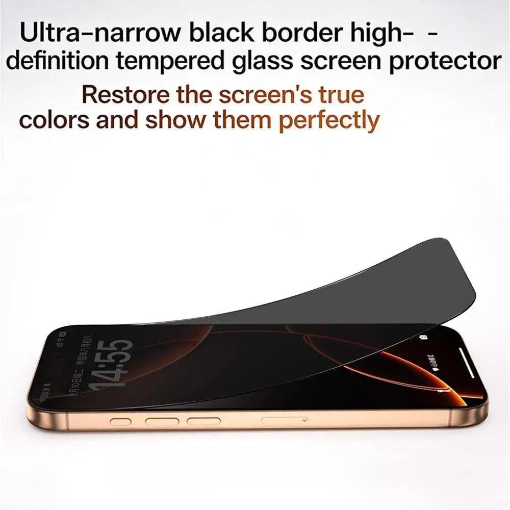 2-Pack Privacy Screen Protector for iPhone 17/16/15/14/13 Pro Max/Plus/Air/E - Full Coverage Anti-Spy Tempered Glass, 9H Hardness, Bubble-Free Installation