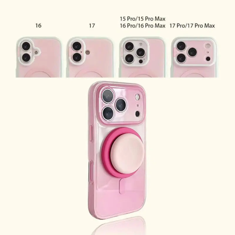 Magnetic 2-in-1 double-layer gradient full-cover AI button case, suitable for iPhone 17/16/15 Pro Max, iPhone 16, iPhone 15 hard case
