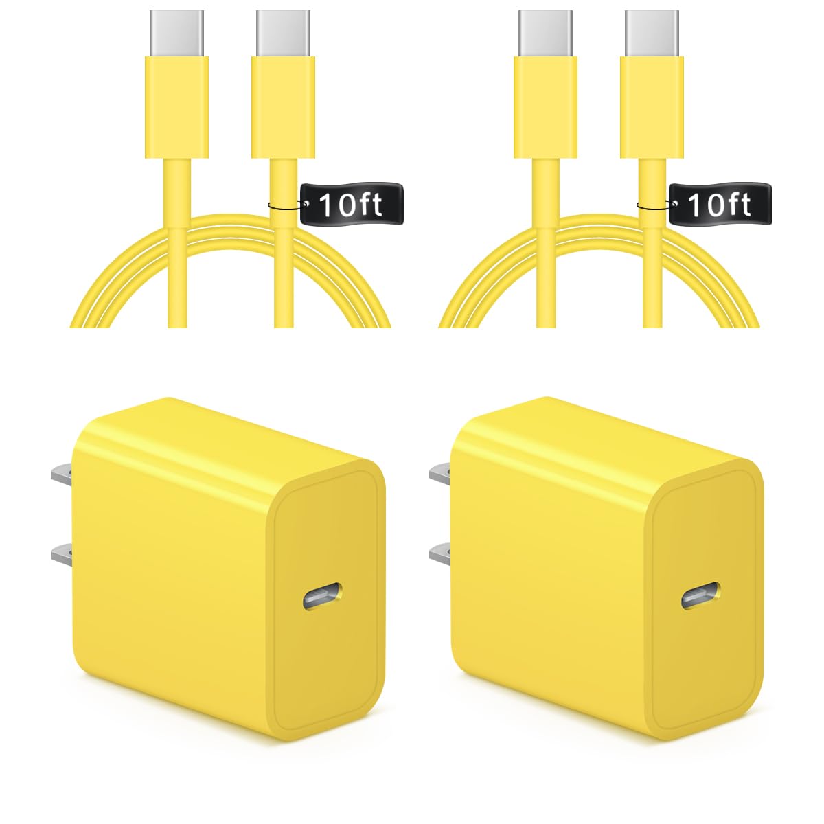 iPhone 17 16 15 Charger Fast Charging 10FT - 20W USB C Charger Block | with 10FT Extra Long Type C to C Cable Compatible with iPhone 17/17 Pro/17 Pro Max/Air/16/16e/15, iPad Pro, iPad Air (White)